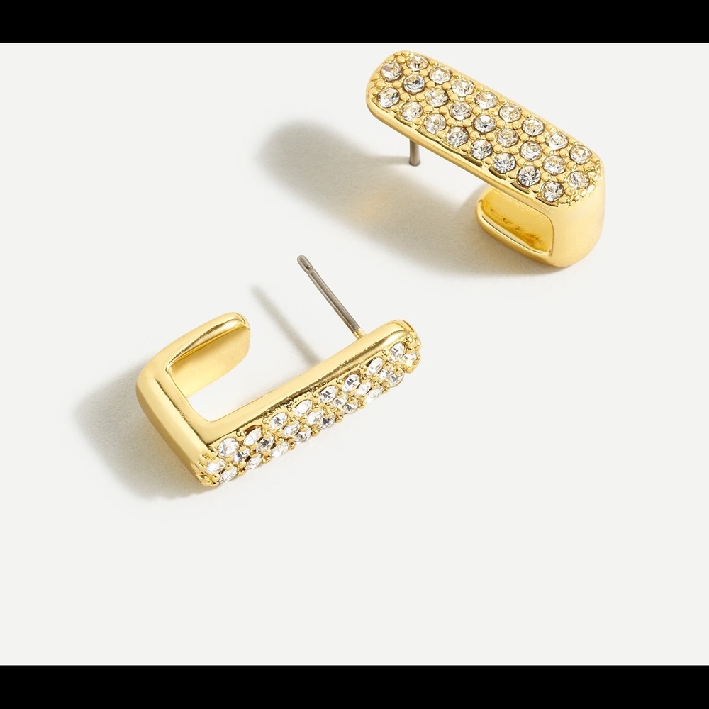 J CREW PAVE FLAT LINK EARRINGS NWT